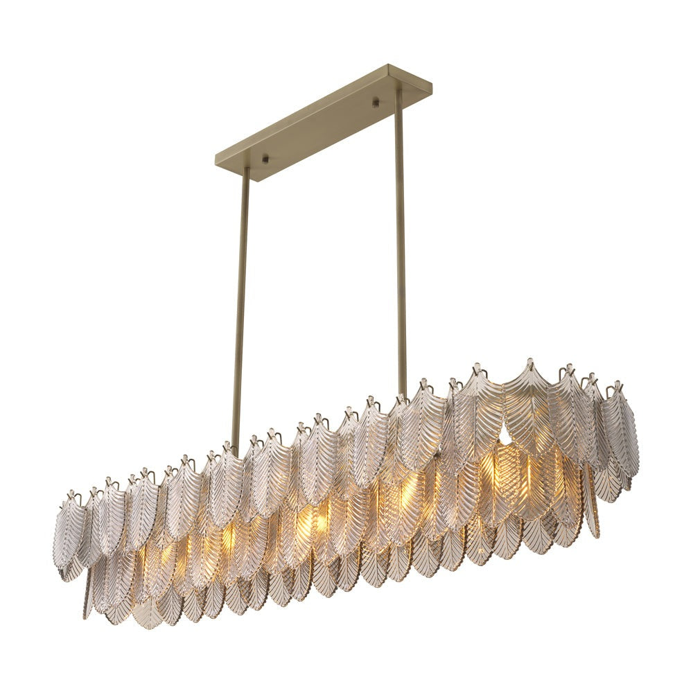 Product photograph of Eichholtz Verbier Rectangular Chandelier In Light Brushed Brass from Olivia's.