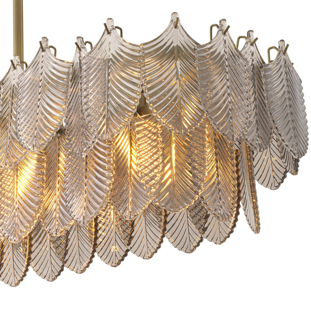 Product photograph of Eichholtz Verbier Rectangular Chandelier In Light Brushed Brass from Olivia's.