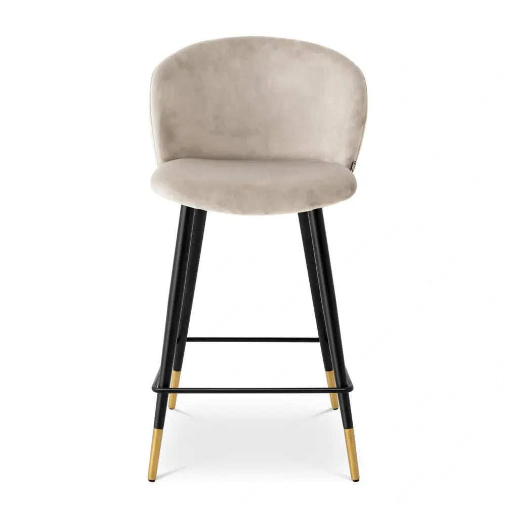 Product photograph of Eichholtz Volante Counter Stool In Roche Beige Velvet from Olivia's.