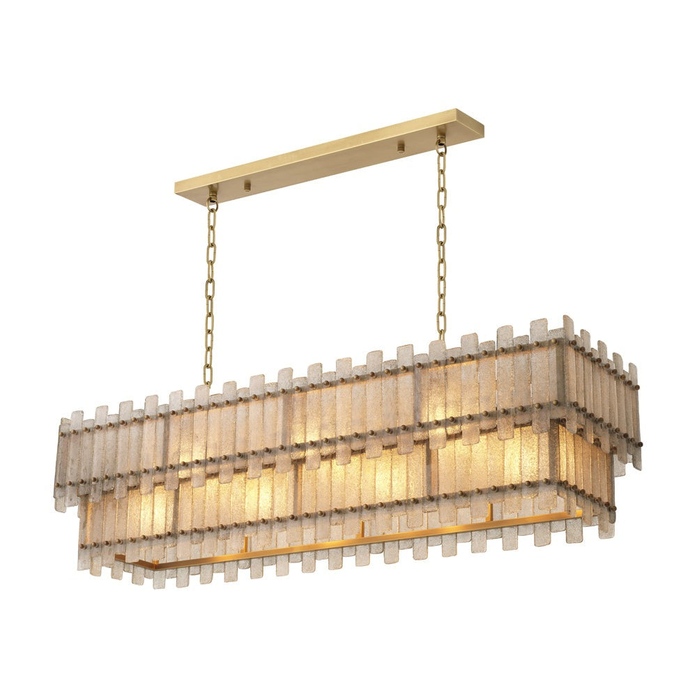 Product photograph of Eichholtz Caprera Rectangular Chandelier In Antique Brass from Olivia's