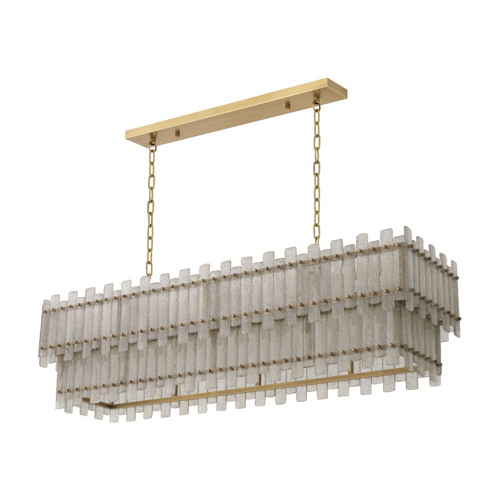 Product photograph of Eichholtz Caprera Rectangular Chandelier In Antique Brass from Olivia's.