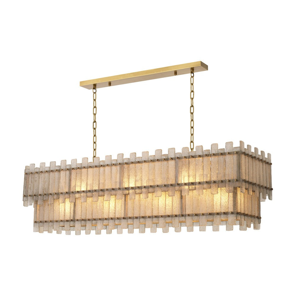 Product photograph of Eichholtz Caprera Rectangular Chandelier In Antique Brass from Olivia's.