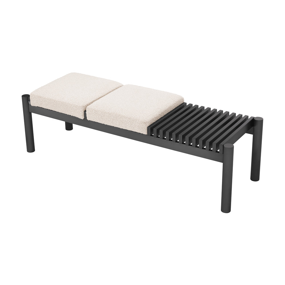 Product photograph of Eichholtz Bibi Bench In Boucl Cream Bronze from Olivia's.