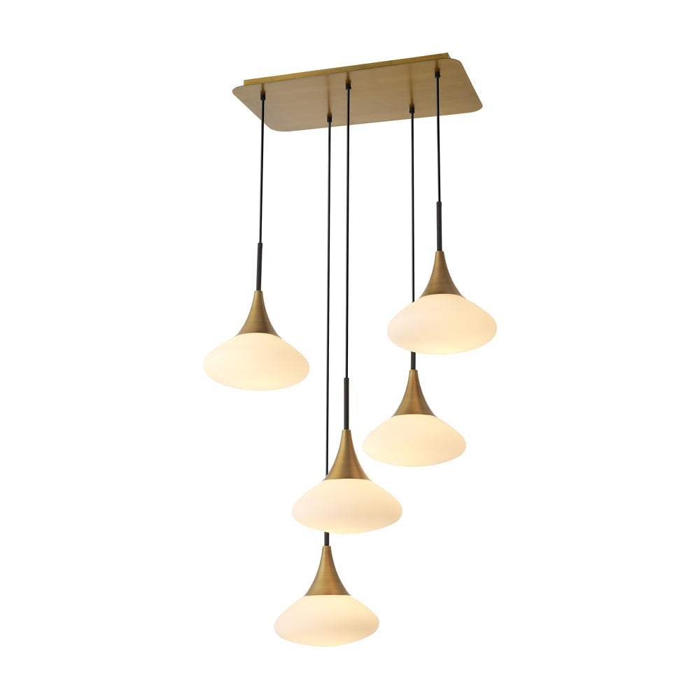 Product photograph of Eichholtz Large Duco Chandelier In Antique Brass from Olivia's