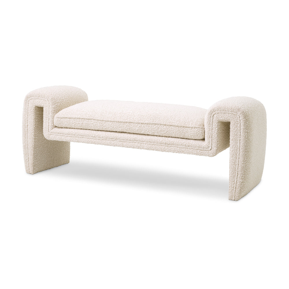 Product photograph of Eichholtz Tondo Small Bench In Boucl Cream from Olivia's