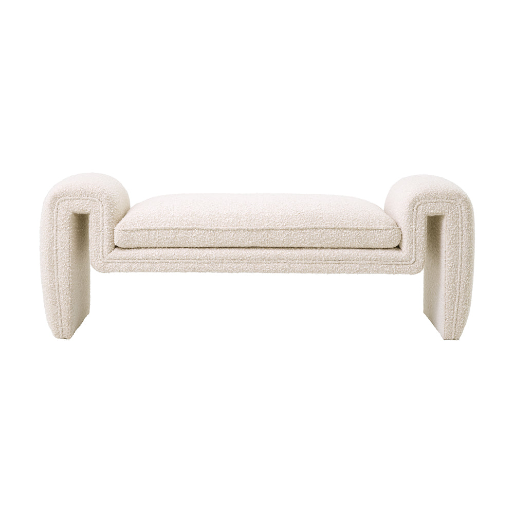 Product photograph of Eichholtz Tondo Small Bench In Boucl Cream from Olivia's.