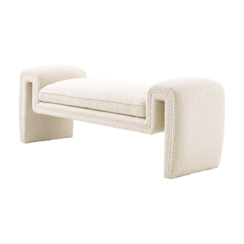 Product photograph of Eichholtz Tondo Small Bench In Boucl Cream from Olivia's.