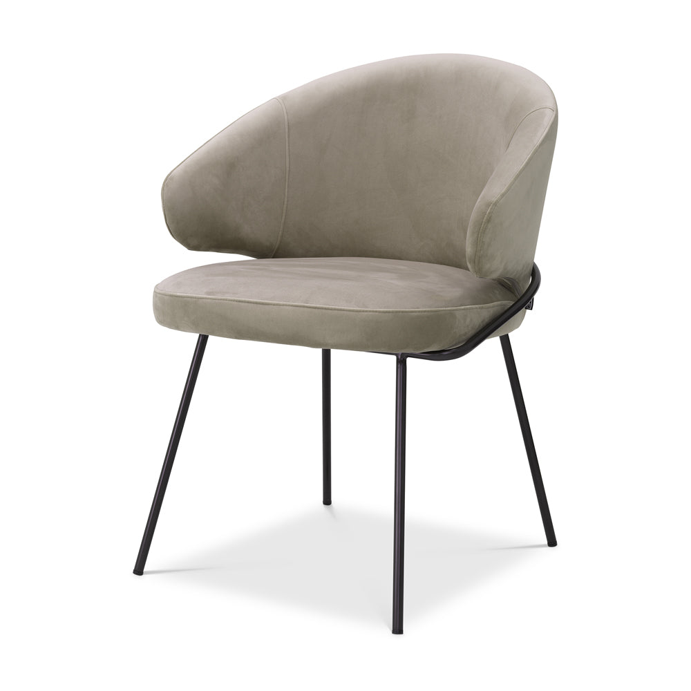 Eichholtz Kinley Dining Chair In Savona Greige Velvet