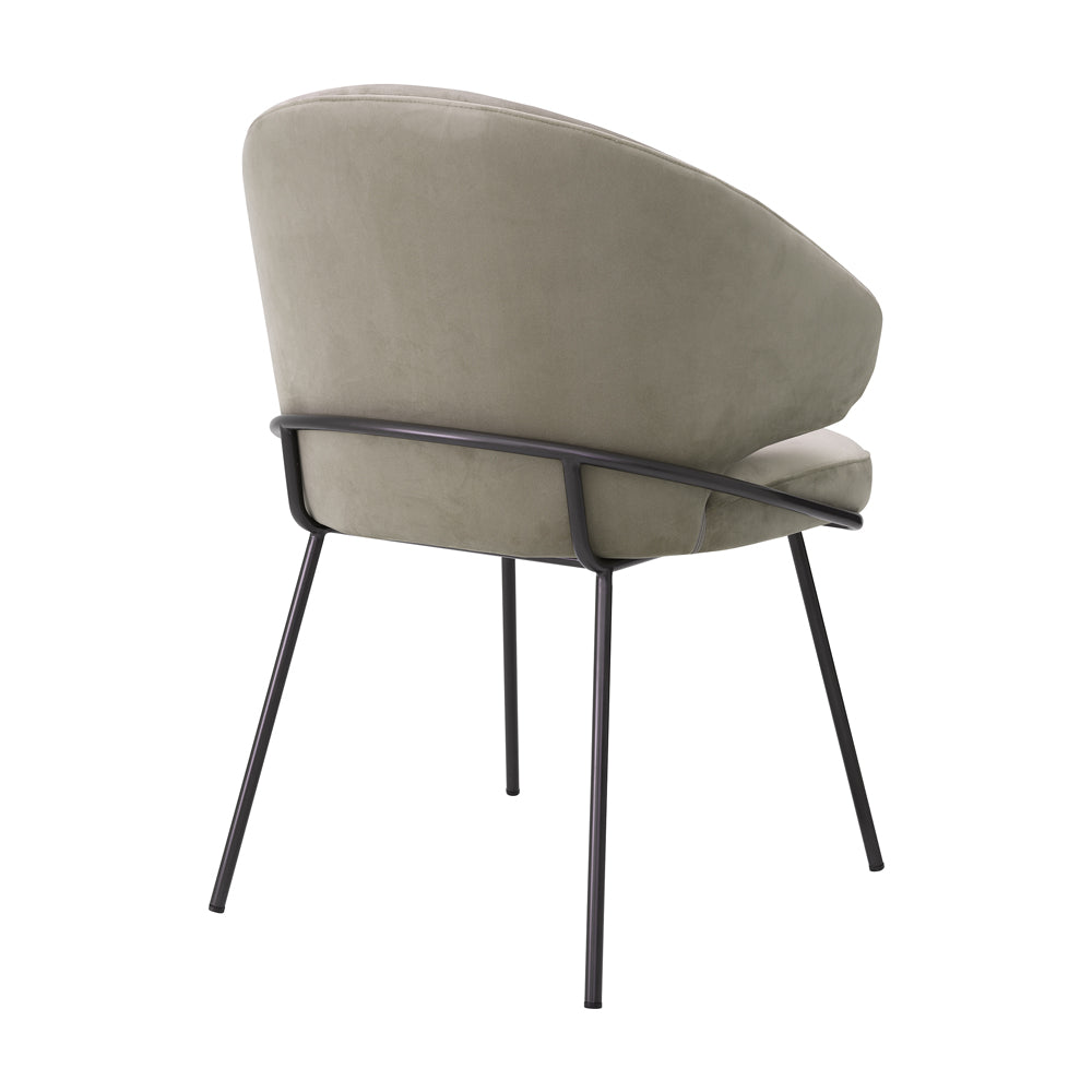 Product photograph of Eichholtz Kinley Dining Chair In Savona Greige Velvet from Olivia's.