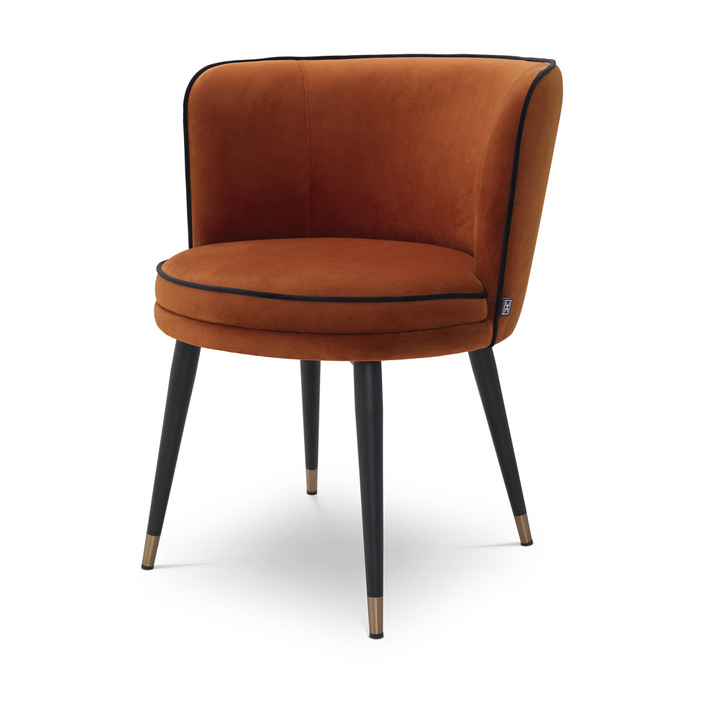 Eichholtz Grenada Dining Chair In Savona Orange Velvet