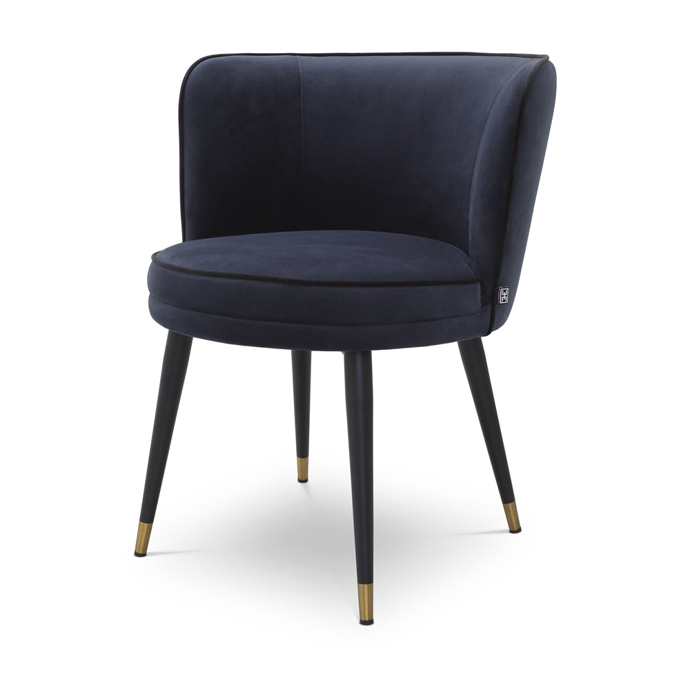 Eichholtz Grenada Dining Chair In Savona Midnight Blue Velvet