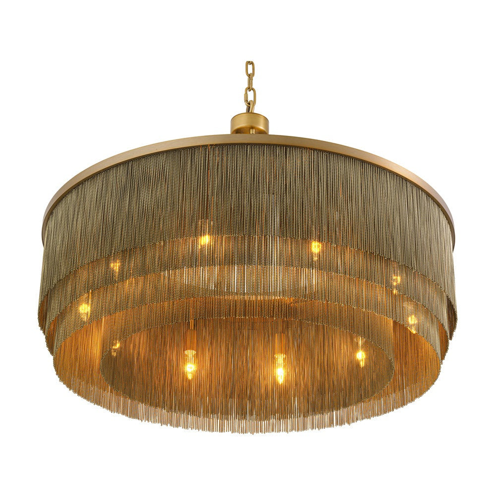 Product photograph of Eichholtz Large Tissot Round Chandelier In Antique Brass from Olivia's.