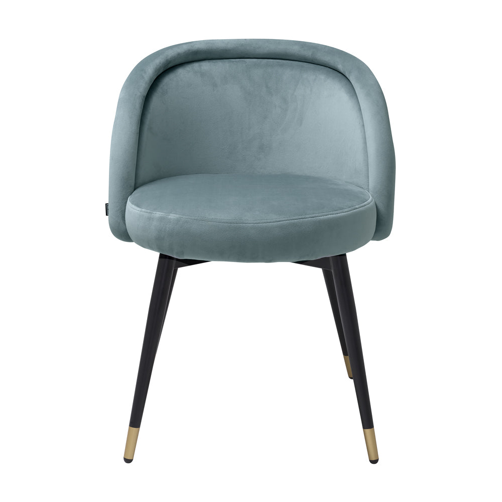 Eichholtz Set of 2 Chloé Dining Chair in Savona Blue Velvet