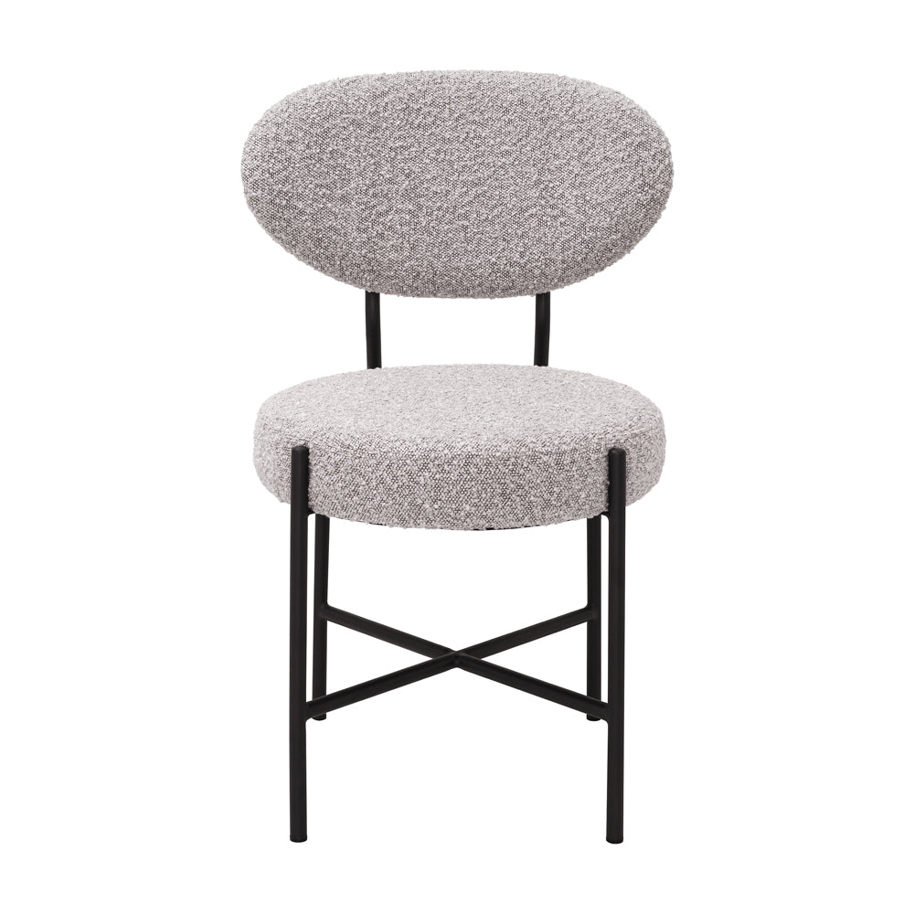 Eichholtz Set of 2 Vicq Dining Chair in Bouclé Grey