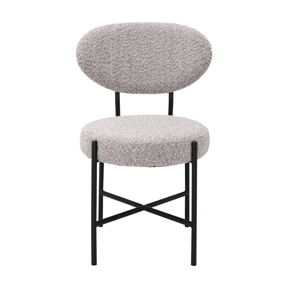 Product photograph of Eichholtz Set Of 2 Vicq Dining Chair In Boucl Grey from Olivia's.