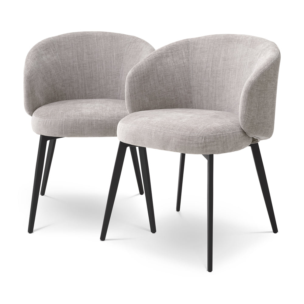 Eichholtz Set Of 2 Lloyd Dining Chairs With Arms In Sisley Grey