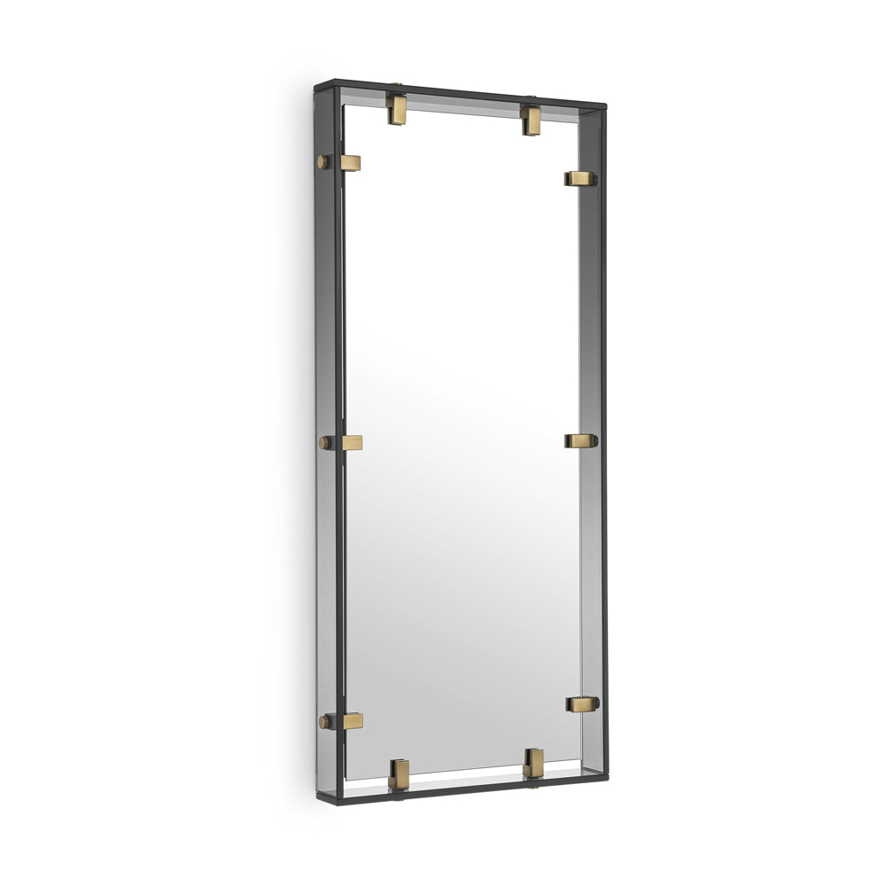 Product photograph of Eichholtz Verona Small Mirror Verona In Smoke Glass from Olivia's
