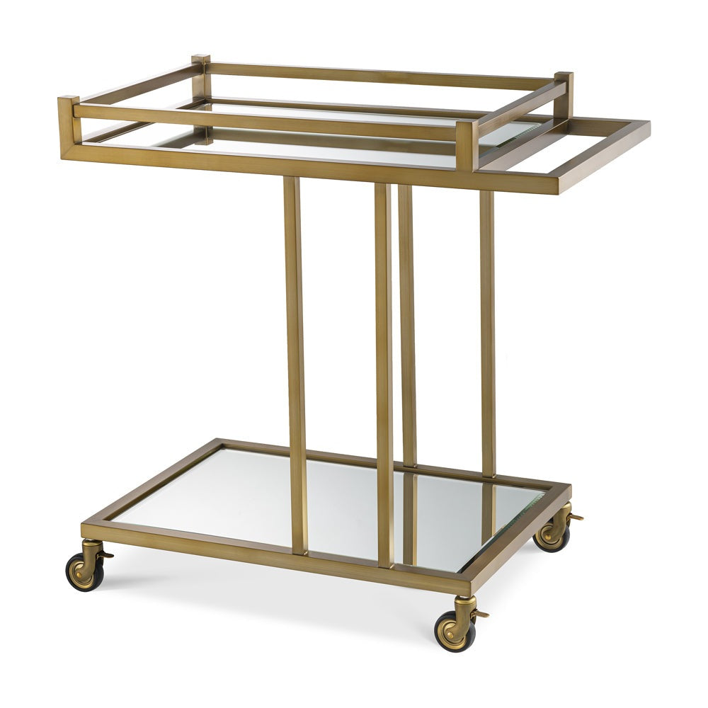 Product photograph of Eichholtz Beverly Hills Trolley In Brushed Brass from Olivia's