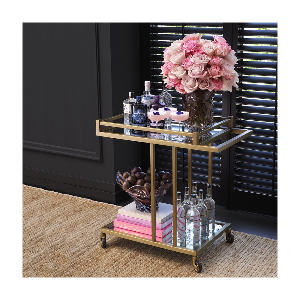 Product photograph of Eichholtz Beverly Hills Trolley In Brushed Brass from Olivia's.
