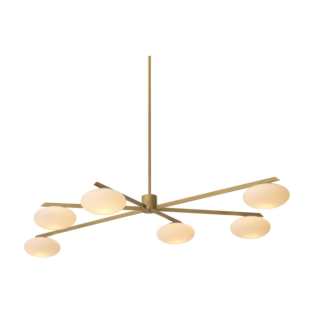 Product photograph of Eichholtz Large Evergreen Rectangular Chandelier In Antique Brass from Olivia's