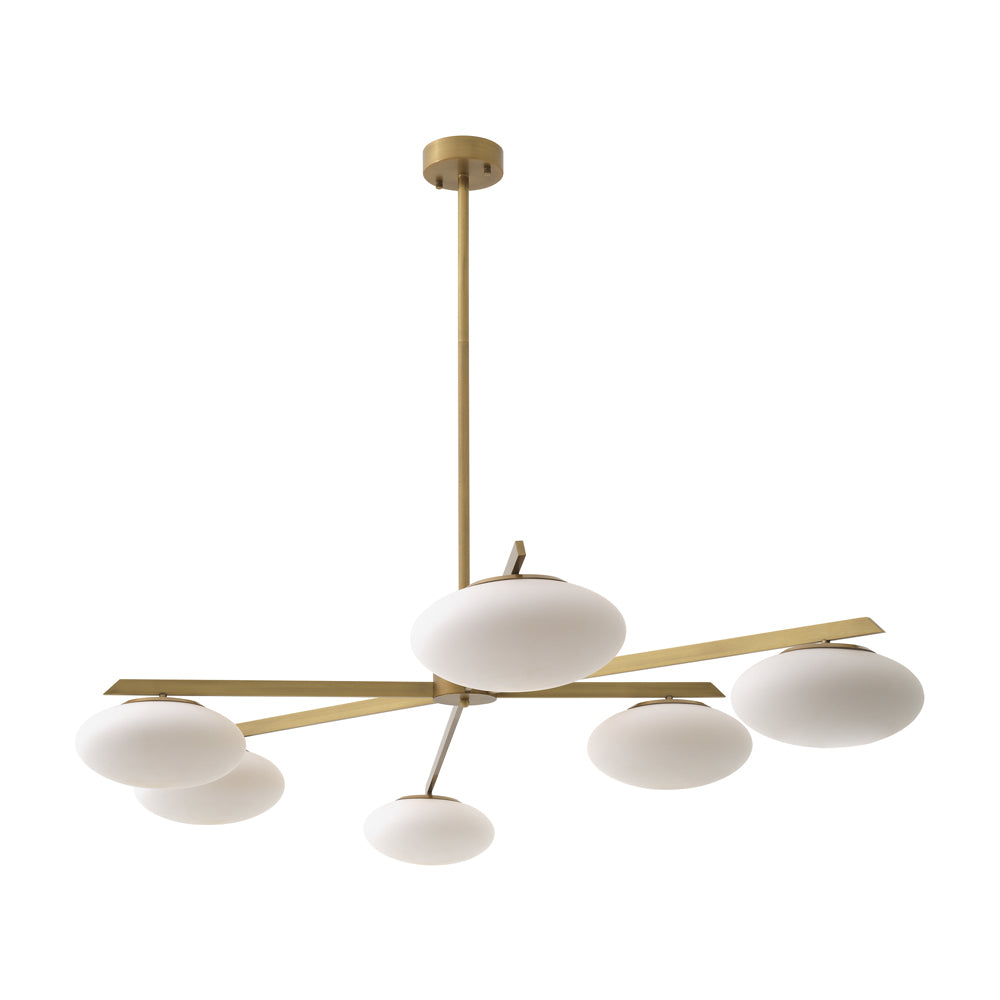 Product photograph of Eichholtz Large Evergreen Rectangular Chandelier In Antique Brass from Olivia's.