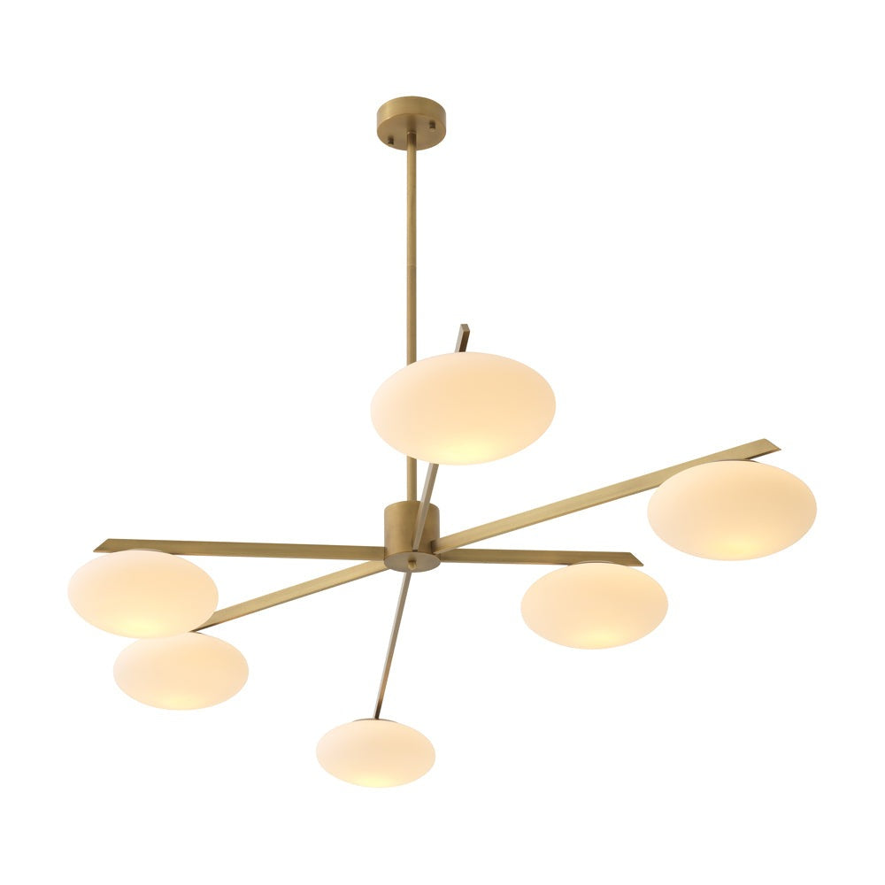 Product photograph of Eichholtz Large Evergreen Rectangular Chandelier In Antique Brass from Olivia's.