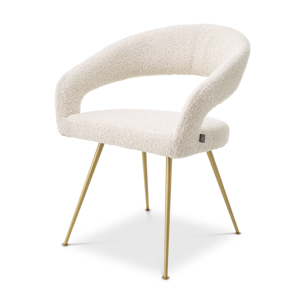 Product photograph of Eichholtz Bravo Dining Chair In Boucl Cream from Olivia's