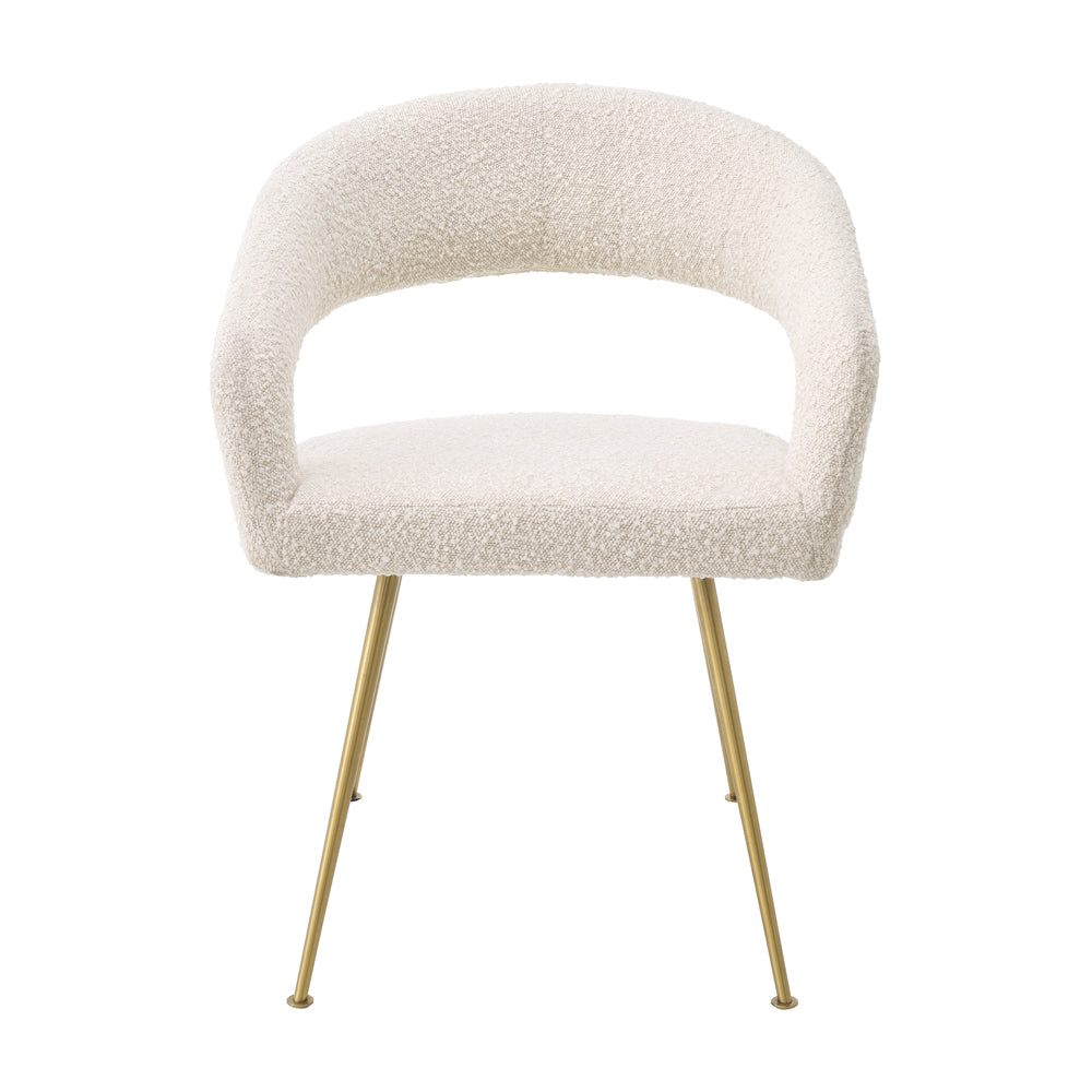 Product photograph of Eichholtz Bravo Dining Chair In Boucl Cream from Olivia's.