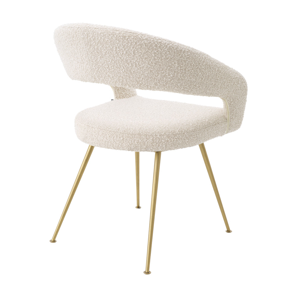 Product photograph of Eichholtz Bravo Dining Chair In Boucl Cream from Olivia's.
