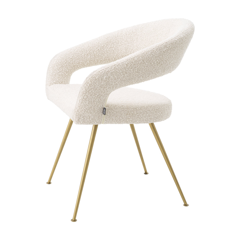 Product photograph of Eichholtz Bravo Dining Chair In Boucl Cream from Olivia's.