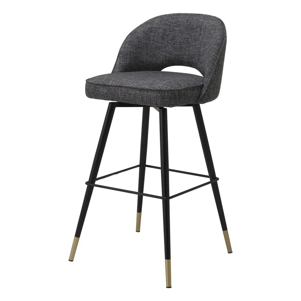 Product photograph of Eichholtz Cliff Set Of 2 Bar Stools In Rocat Black from Olivia's.