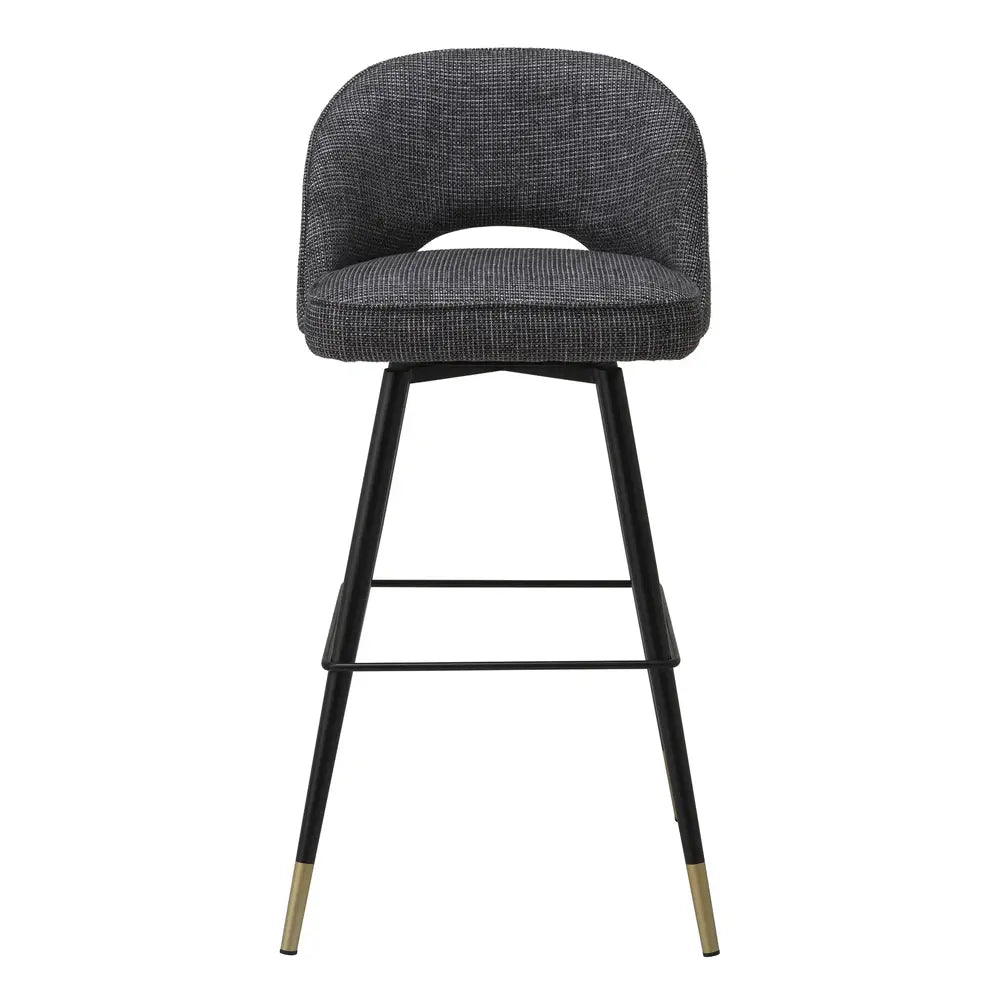 Product photograph of Eichholtz Cliff Set Of 2 Bar Stools In Rocat Black from Olivia's.