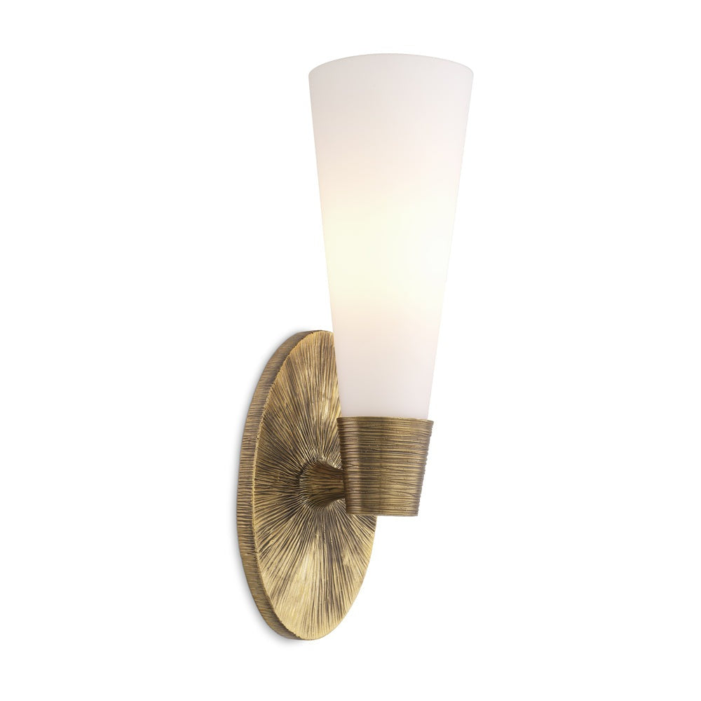 Product photograph of Eichholtz Single Nolita Wall Lamp In Vintage Brass from Olivia's