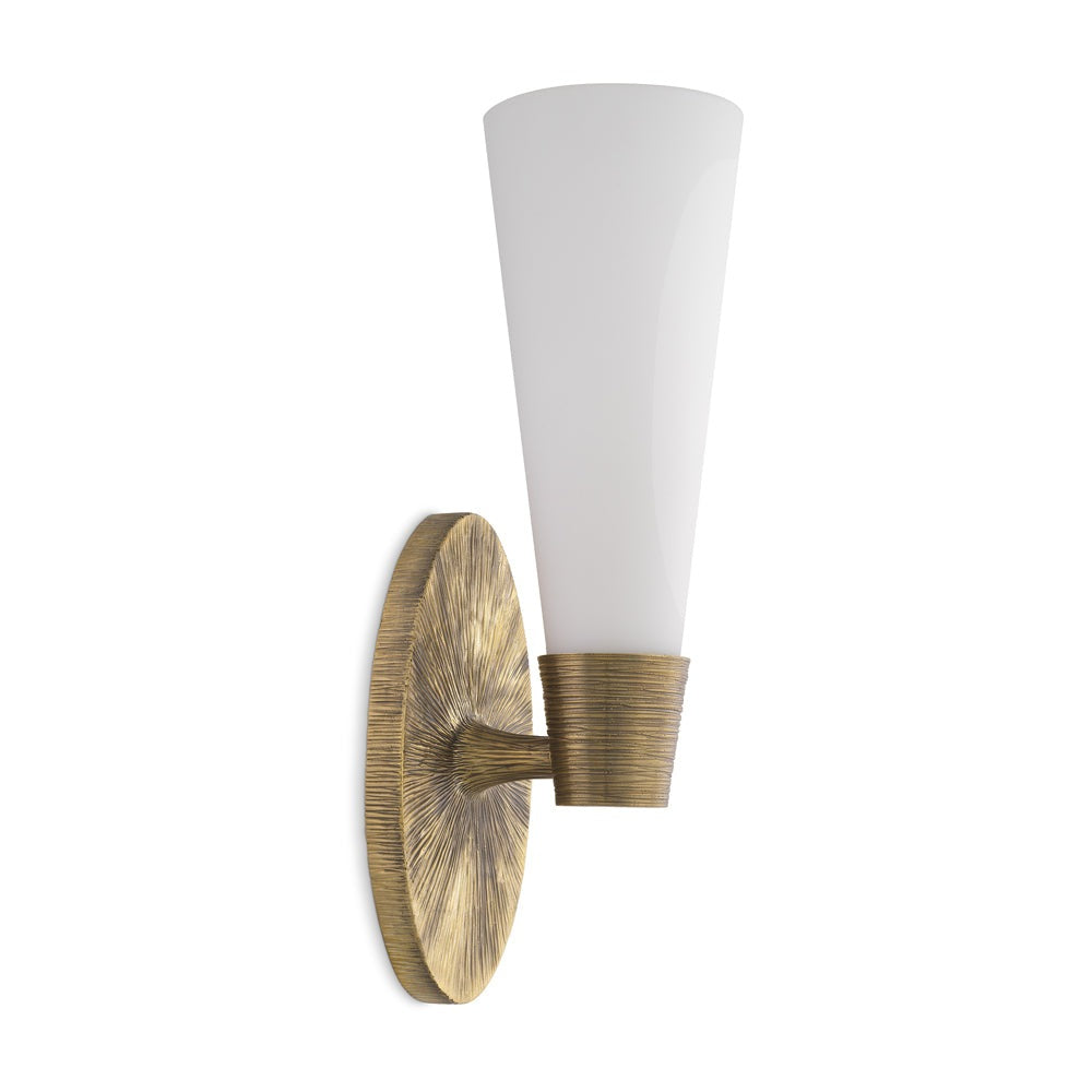 Product photograph of Eichholtz Single Nolita Wall Lamp In Vintage Brass from Olivia's.