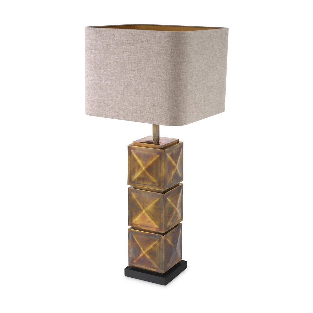 Product photograph of Eichholtz Carlo Table Lamp In Vintage Brass With Shade from Olivia's.