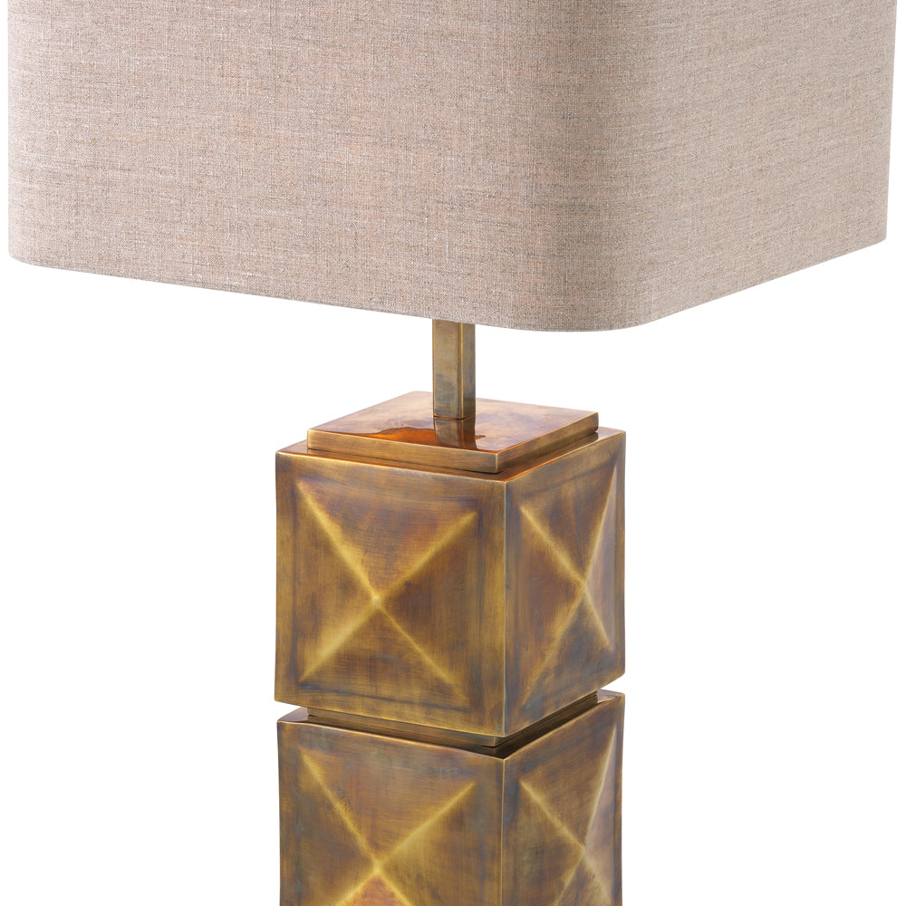 Product photograph of Eichholtz Carlo Table Lamp In Vintage Brass With Shade from Olivia's.