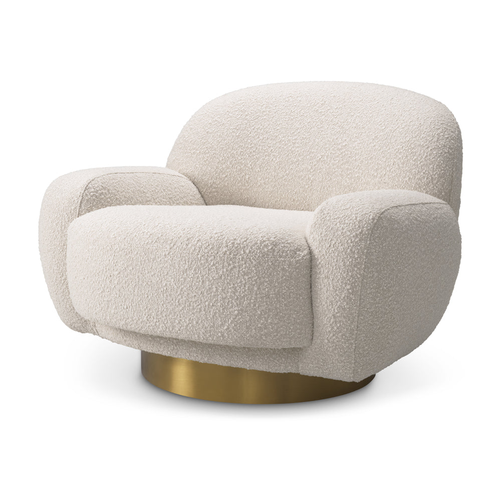 Eichholtz Udine Swivel Chair In Boucl Cream