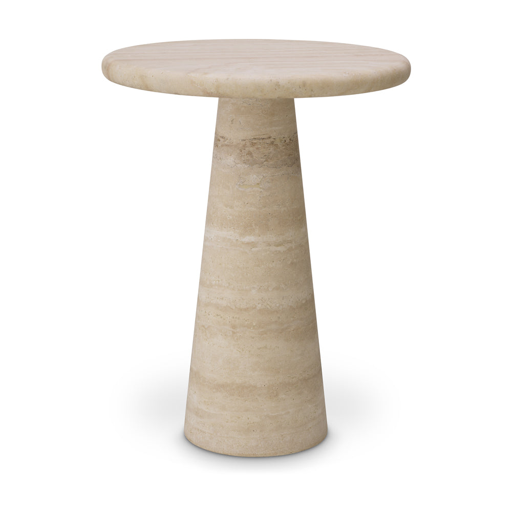 Product photograph of Eichholtz Large Adriana Side Table In Travertine from Olivia's