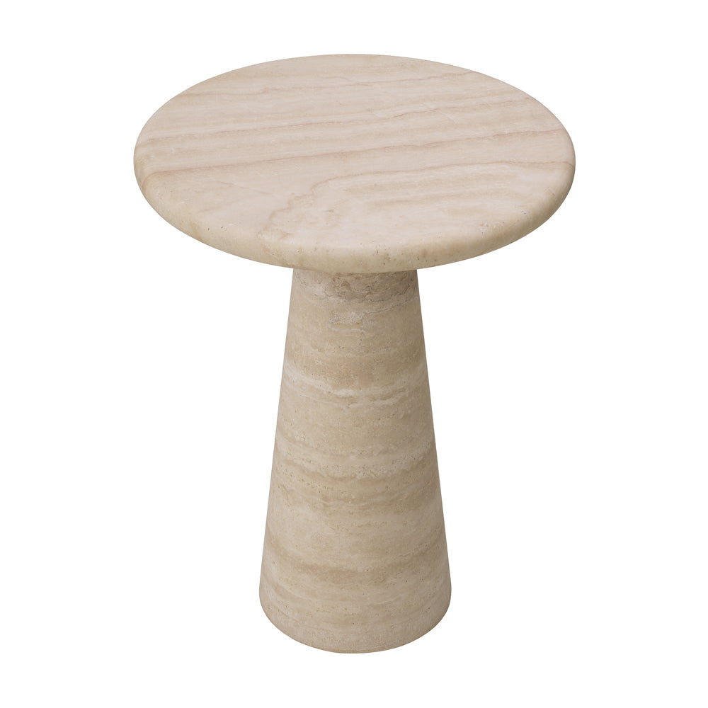 Product photograph of Eichholtz Large Adriana Side Table In Travertine from Olivia's.