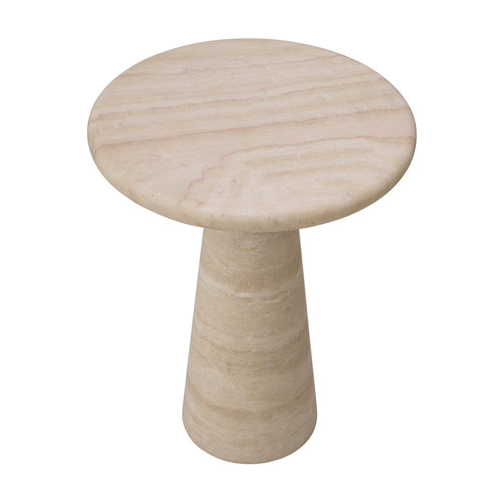 Product photograph of Eichholtz Large Adriana Side Table In Travertine from Olivia's.