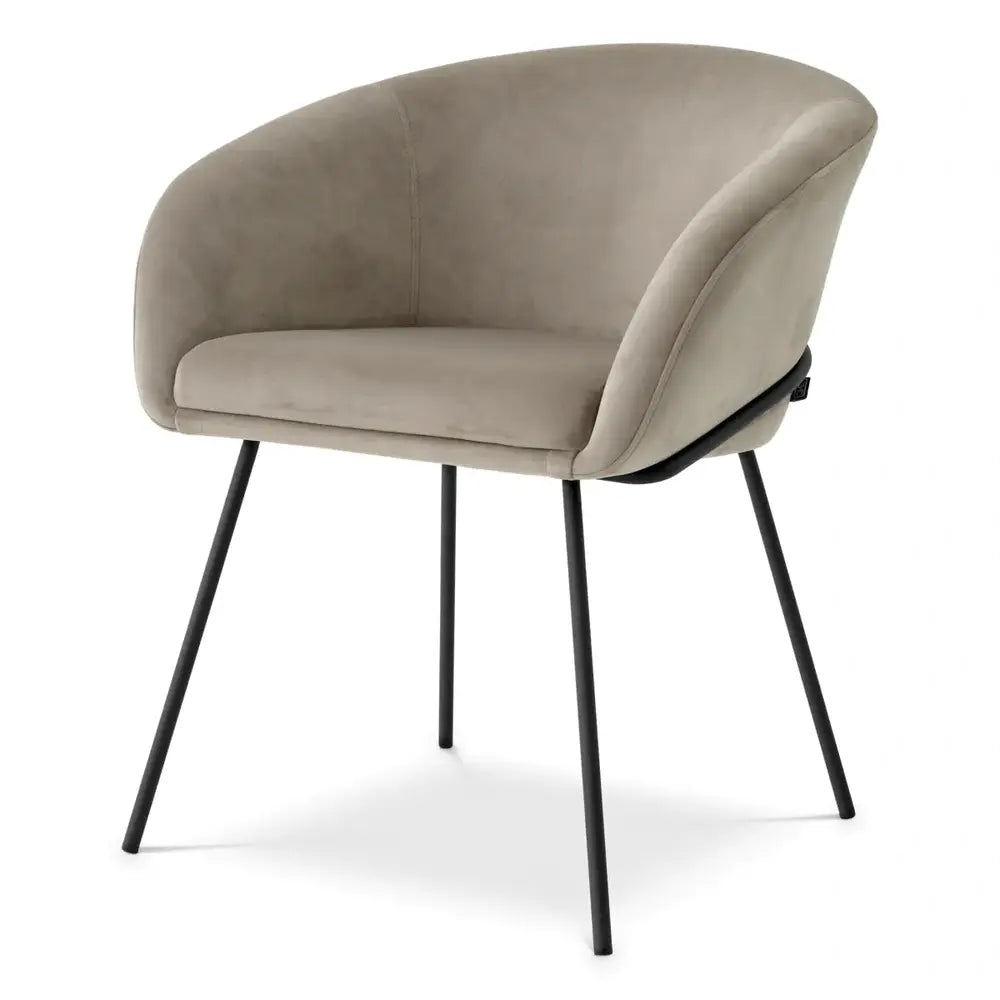 Eichholtz Campus Dining Chair In Savona Greige Velvet