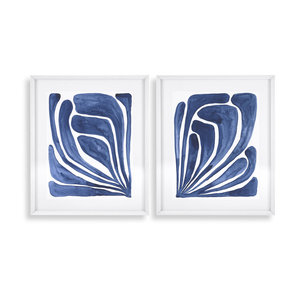 Product photograph of Eichholtz Set Of 2 Blue Stylized Lead Art Prints from Olivia's