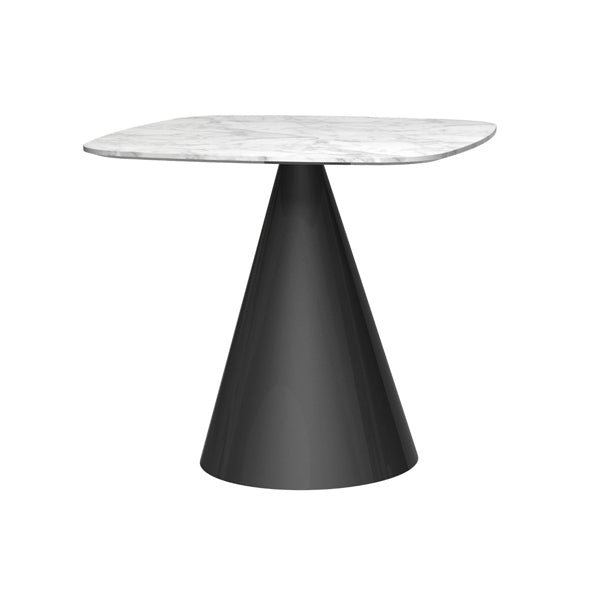 Gillmore Oscar White Marble Top And Black Base Round 4 Seater Dining Table