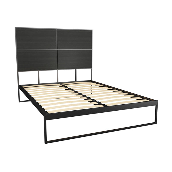 Product photograph of Gillmore Federico Black Frame Black Stained Oak Headboard King from Olivia's.