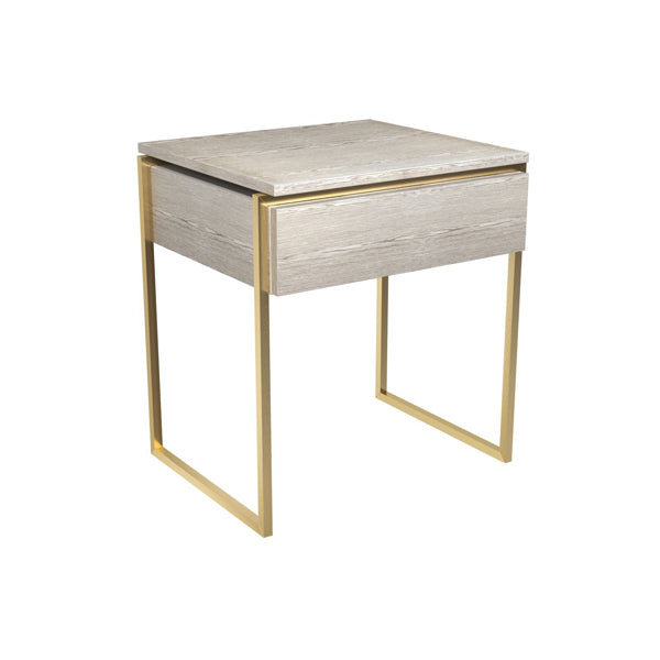 Gillmore Federico Weathered Oak With Brass Frame Side Table