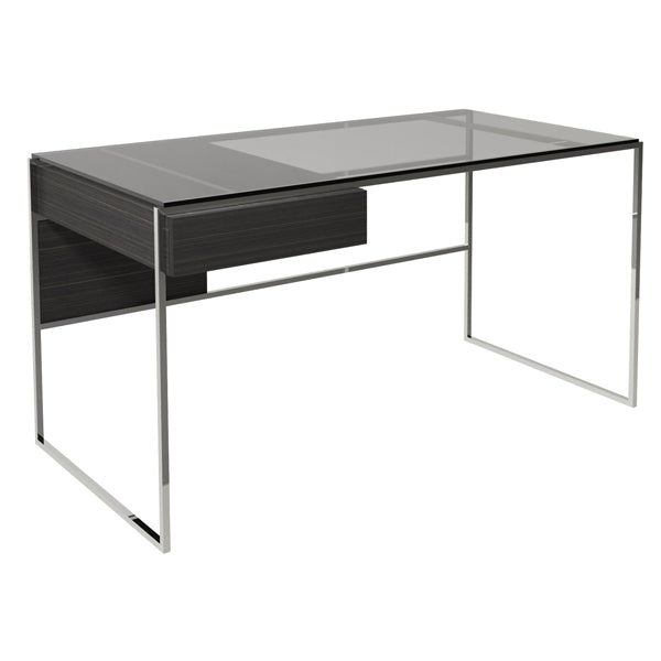 Gillmore Federico Black Stained Oak With Polished Frame Desk