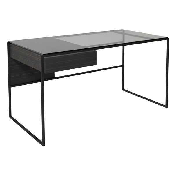 Gillmore Federico Black Stained Oak With Black Frame Desk