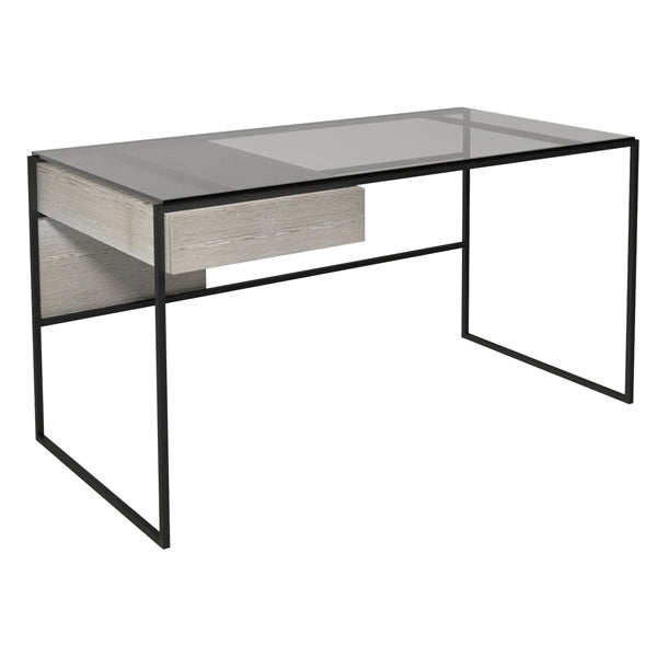 Gillmore Federico Weathered Oak With Black Frame Desk