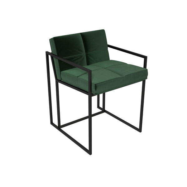 Gillmore Federico Deep Green Velvet With Black Frame Dining Chair