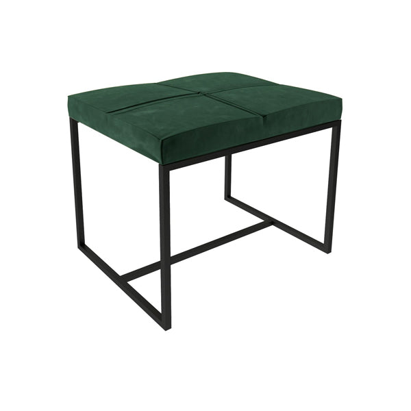 Product photograph of Gillmore Federico Deep Green Velvet With Black Frame Stool Small from Olivia's